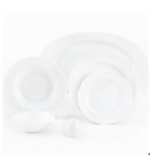  سرویس غذاخوری 28 پارچه چینی زرین ایران سری ایتالیا اف مدل White 2 درجه عالی 